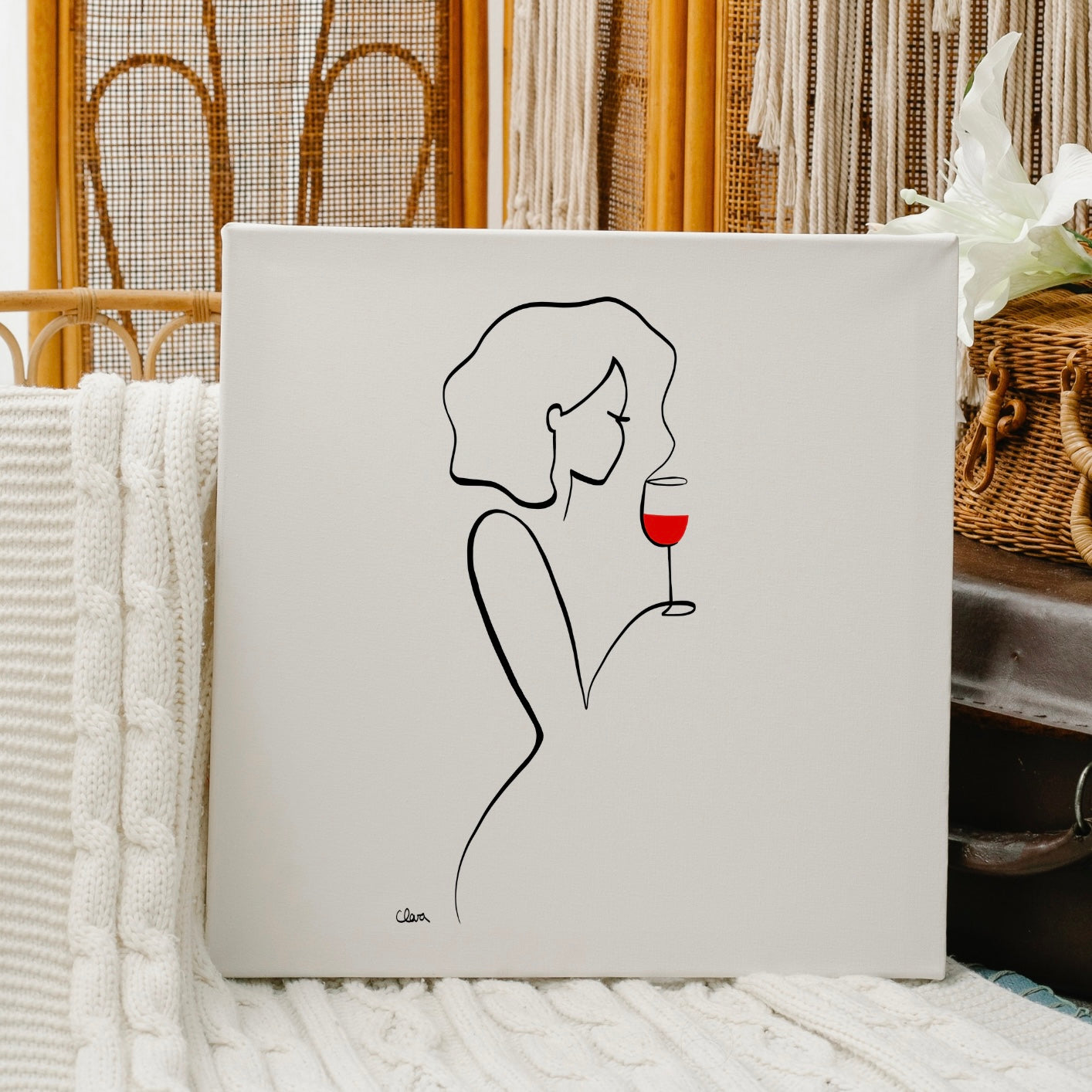 Frauen am Weinen Nr. 10-Kunst-JUDITH CLARA-30x40 cm (zartweiß) Papier 300g-one-line-art