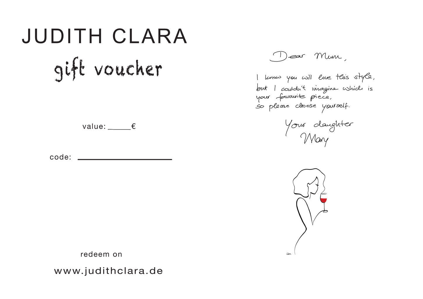 JUDITH CLARA ♥ Geschenkgutschein-Geschenkgutschein-Judith Clara-15,00 €-one-line-art
