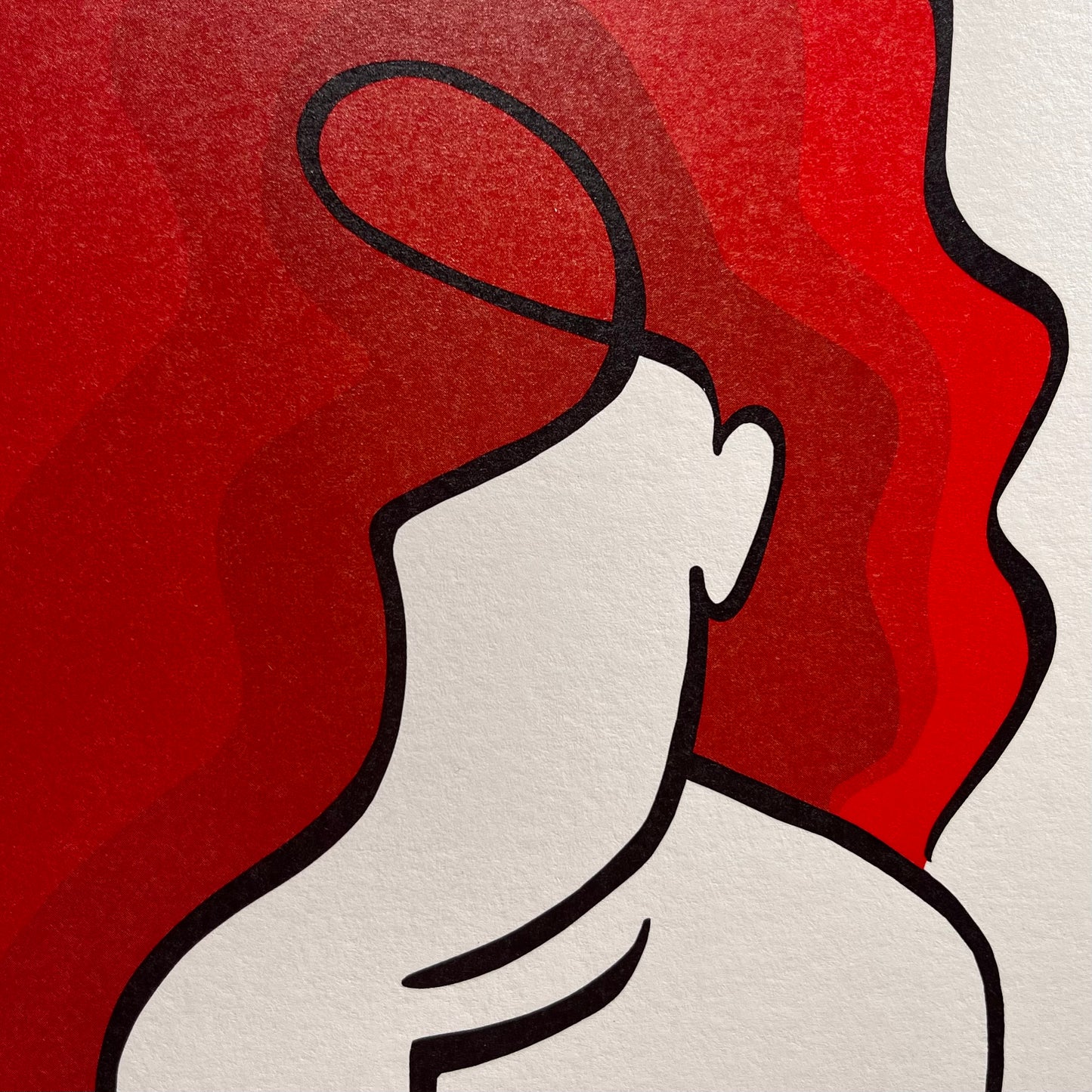 Redhead *Limited Edition* (creme weiß Papier)-Kunstdruck-JUDITH CLARA-2-one-line-art