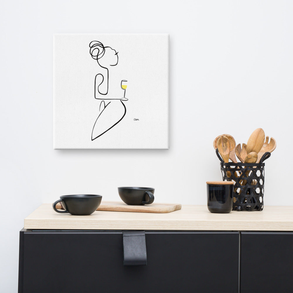 Frauen am Weinen Nr. 5-Kunst-JUDITH CLARA-40x40 cm Leinwand-one-line-art