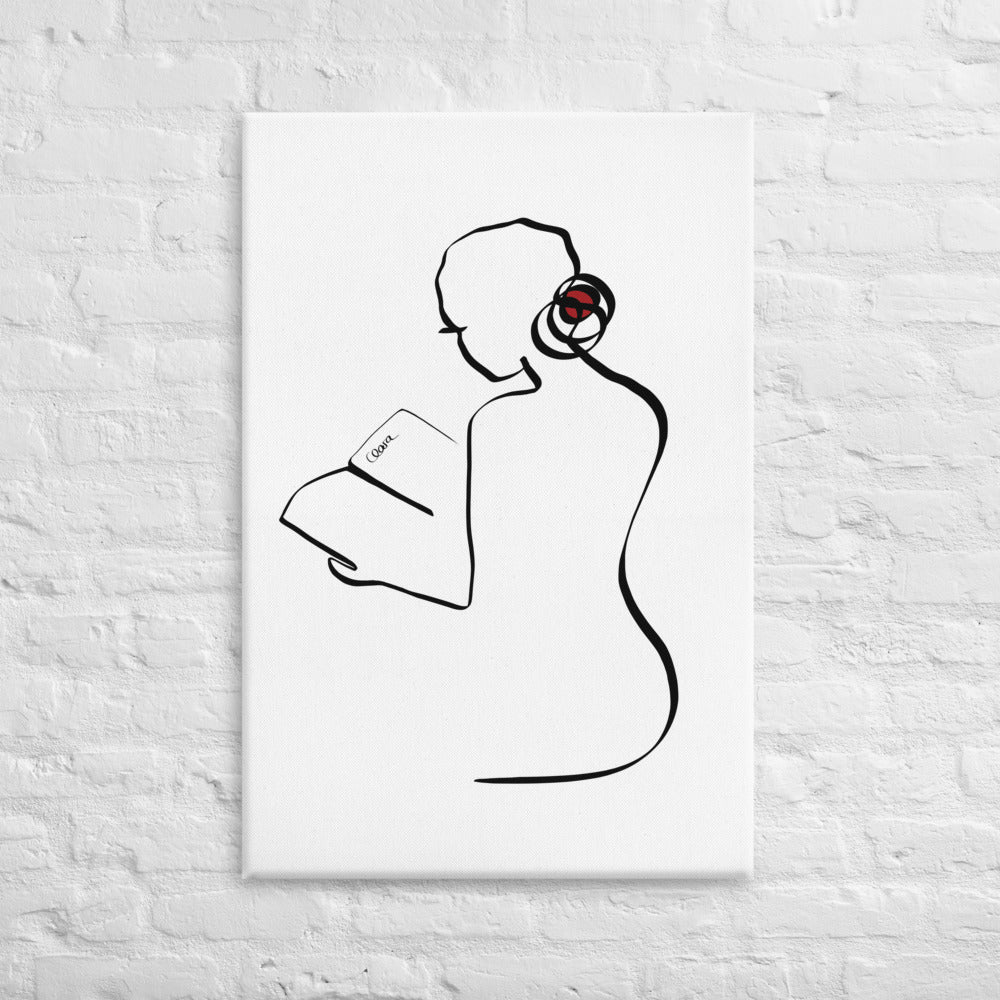 Frauen und Bücher Nr. 4-Kunstdruck-JUDITH CLARA-30x40 cm (zartweiß) Papier 300g-one-line-art