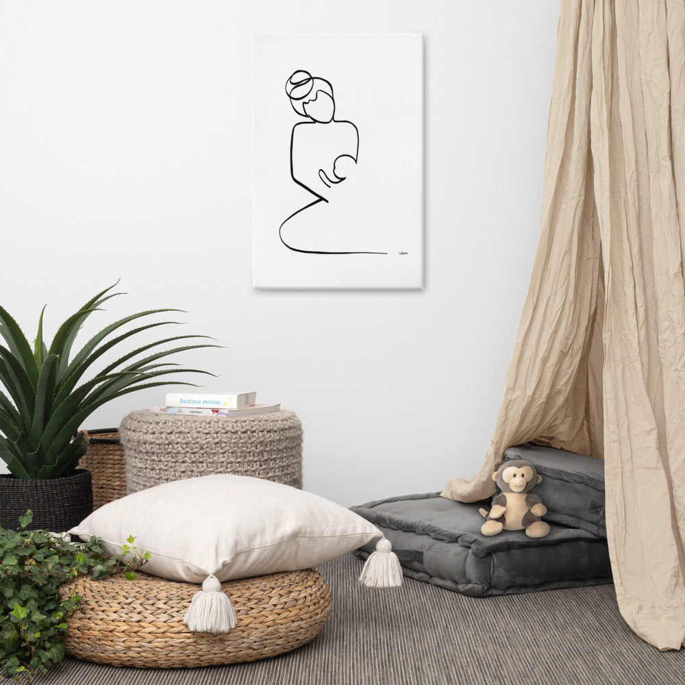 Mutter und Kind Nr. 2-Leinwand-JUDITH CLARA-60x90 cm Leinwand-one-line-art