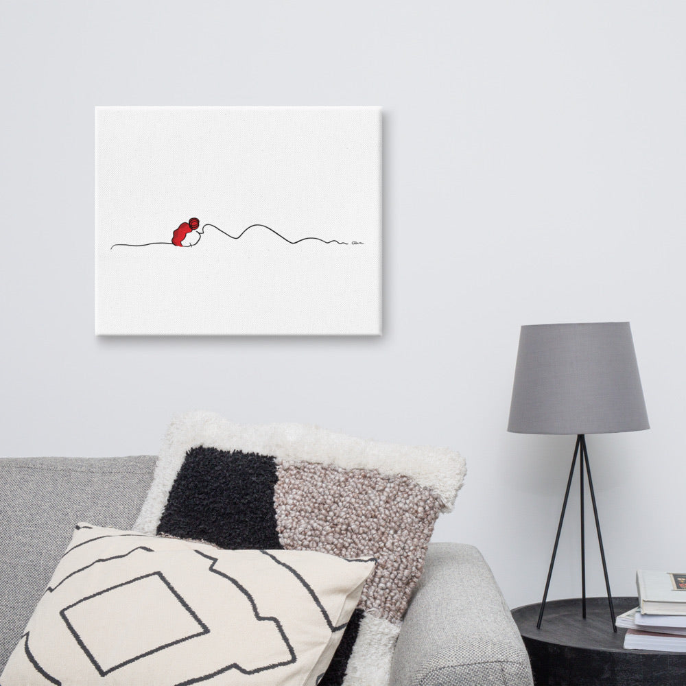Special Nr. 18 "Schlafende Frau"-Leinwand-JUDITH CLARA-50x40 cm Leinwand-one-line-art