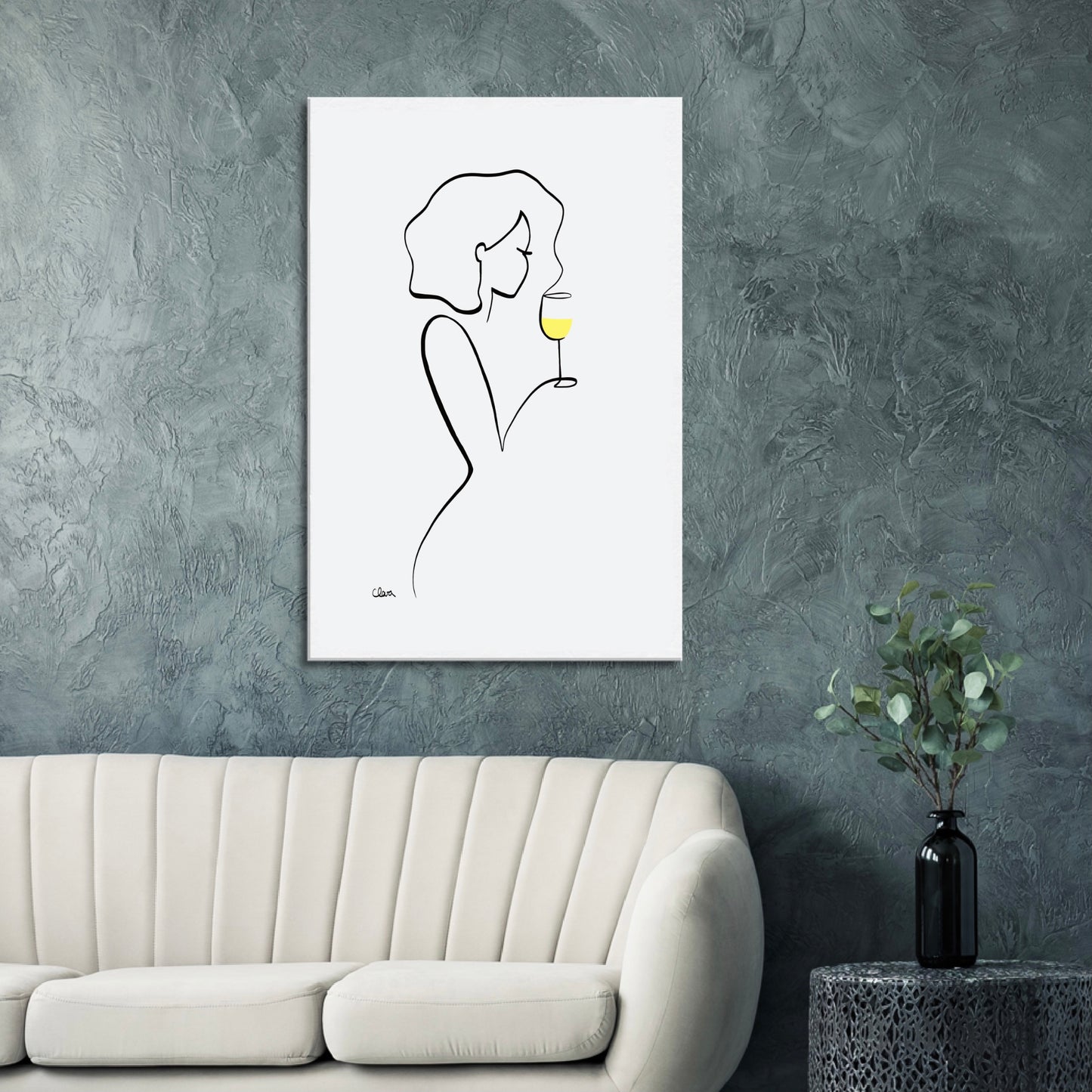 Frauen am Weinen Nr. 10-Kunst-JUDITH CLARA-60x90 cm Leinwand-one-line-art