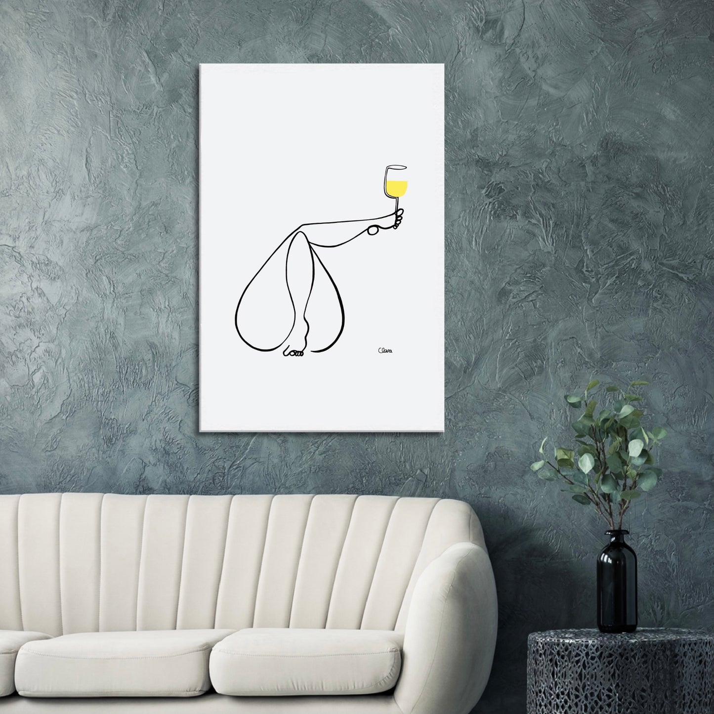 Frauen am Weinen Nr. 9-Kunst-JUDITH CLARA-60x90 cm Leinwand-one-line-art