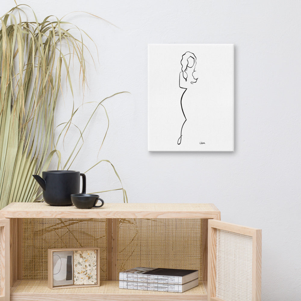 Mutter und Kind Nr. 3-Leinwand-JUDITH CLARA-30x40 cm (zartweiß) Papier 300g-one-line-art