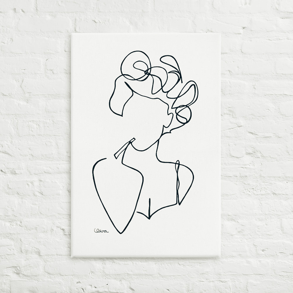 Special Nr. 16 "Bad Hair Day"-Leinwand-JUDITH CLARA-40x40 cm Leinwand-one-line-art