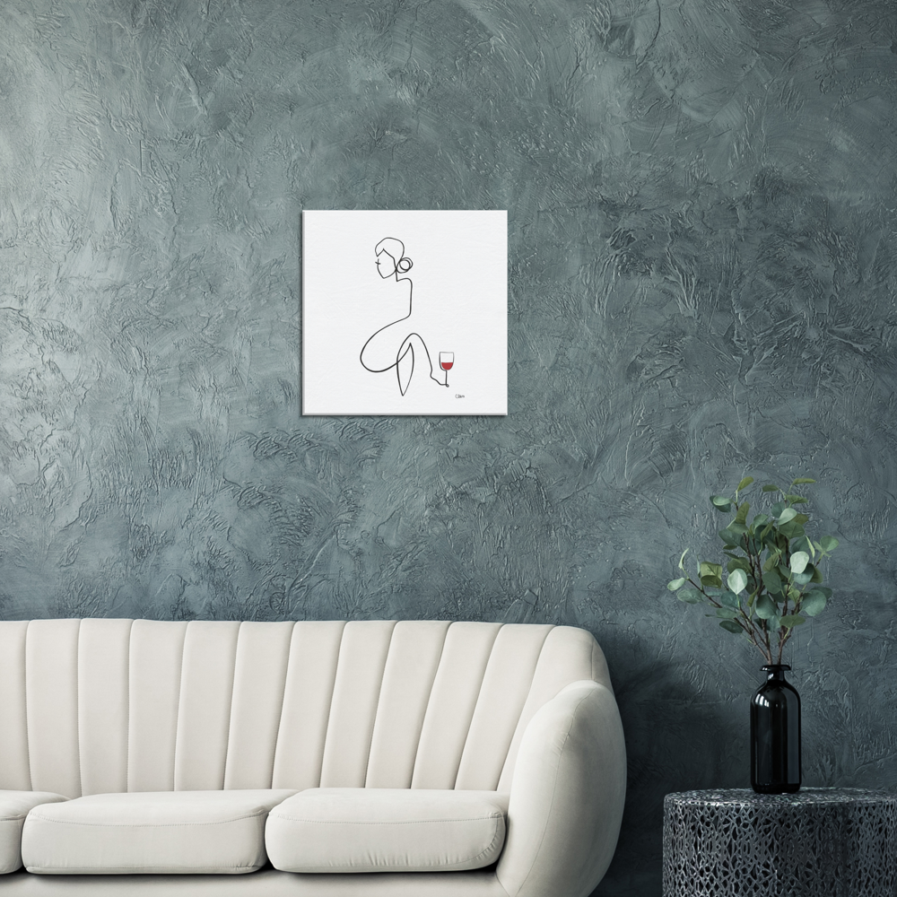 Frauen am Weinen Nr. 3-Kunst-JUDITH CLARA-40x40 cm Leinwand-one-line-art