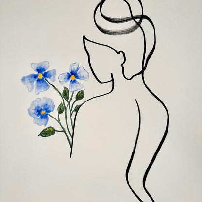 Frauen in der Blüte Nr. 7 - handgezeichnet