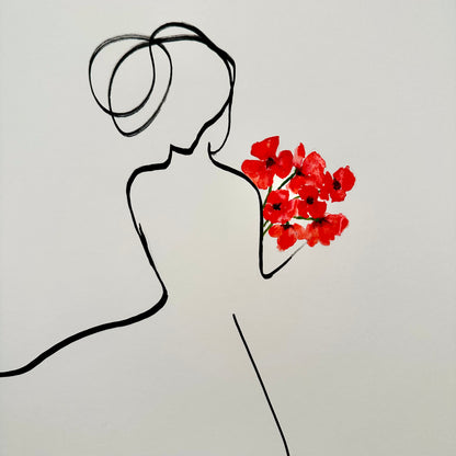 Frauen in der Blüte Nr. 5 - handgezeichnet