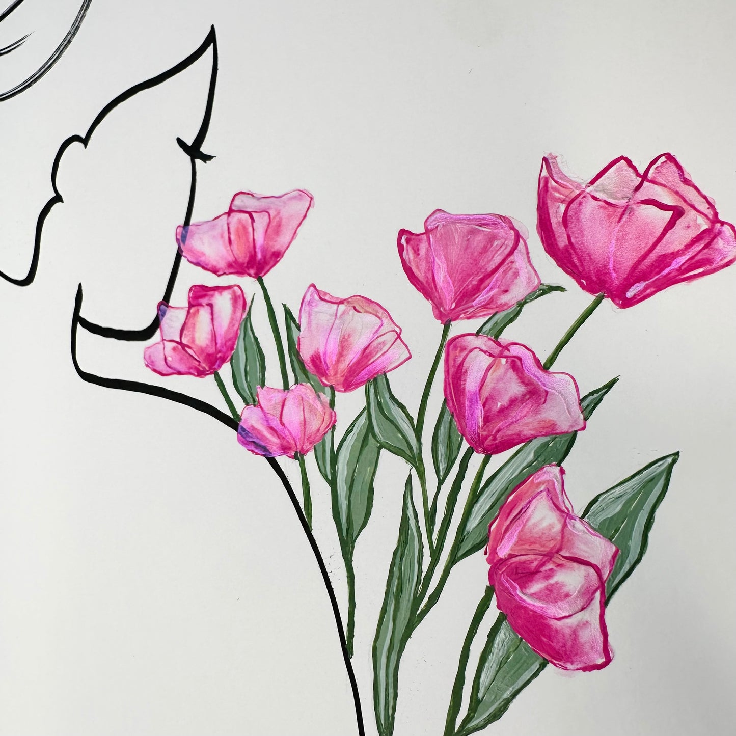 Frauen in der Blüte Nr. 10 - handgezeichnet