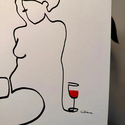 "Gedankenträumerei" - handgezeichnete Reproduktion