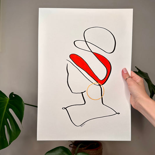 "Kopfkunst" - handgezeichnete Reproduktion