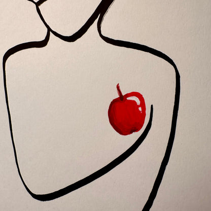 "Kleines Frühstück" - handgezeichnete Reproduktion