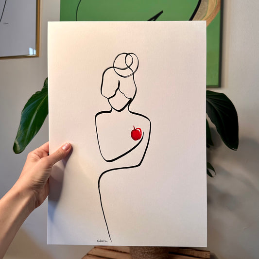 "Kleines Frühstück" - handgezeichnete Reproduktion