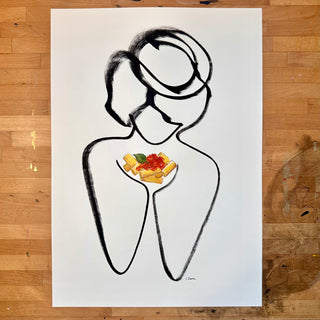 ‚Pasta Ist Leben‘ (handgezeichnet)