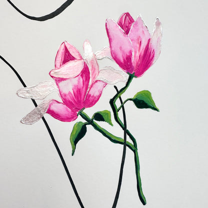 Frauen in der Blüte Nr. 6 - handgezeichnet