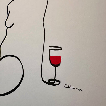 "Gedankenträumerei" - handgezeichnete Reproduktion