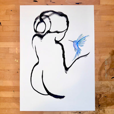 Kolibriliebe (handgezeichnet)