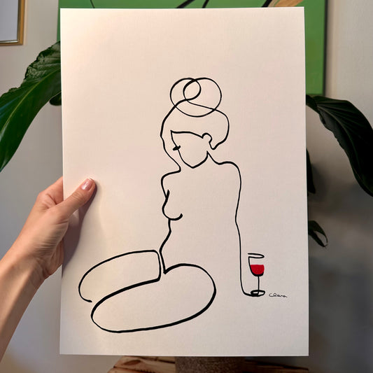 "Gedankenträumerei" - handgezeichnete Reproduktion