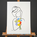 Zeichnung aus einer Linie mit bunten Blumen von Judith Clara 2026