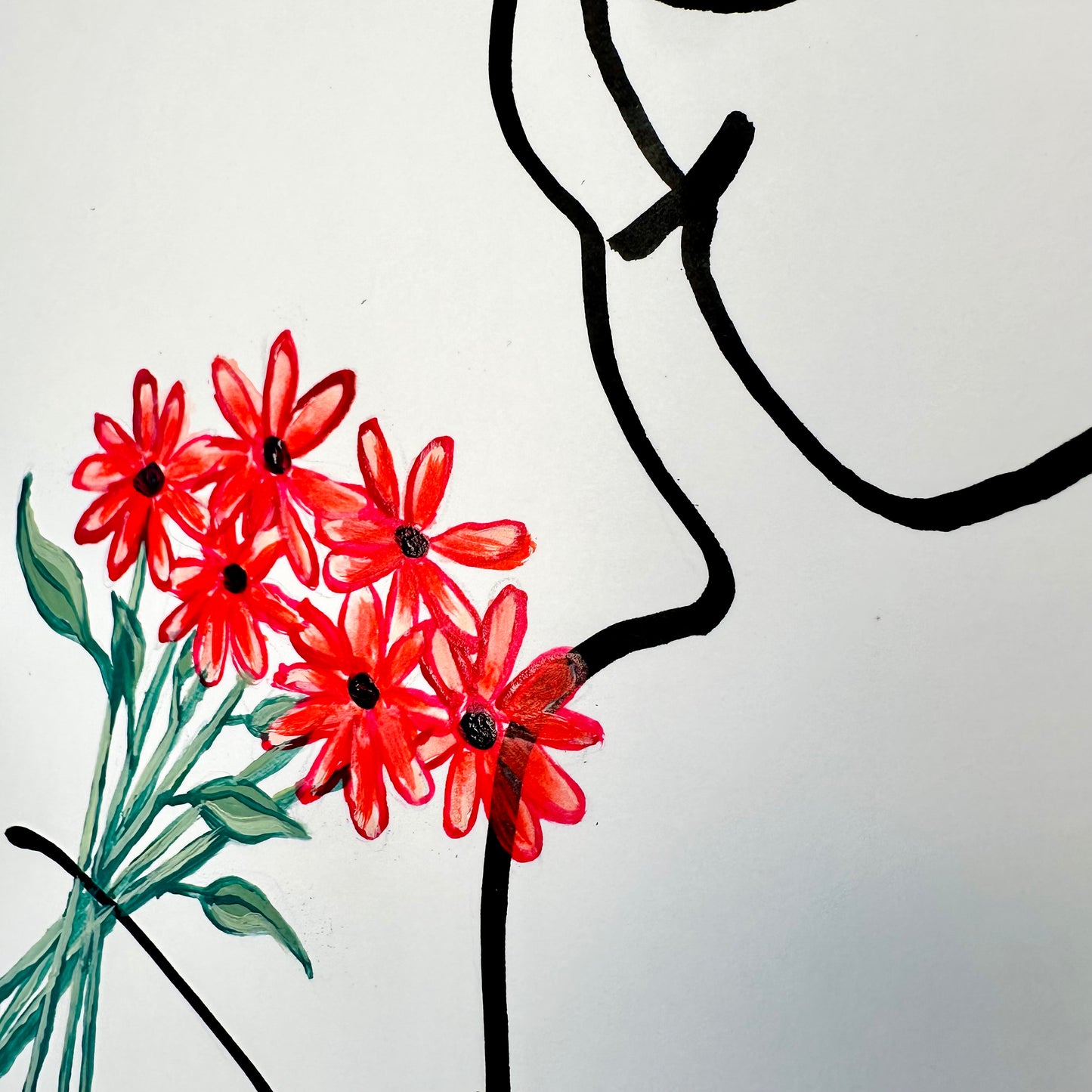 Frauen in der Blüte Nr. 8 - handgezeichnet