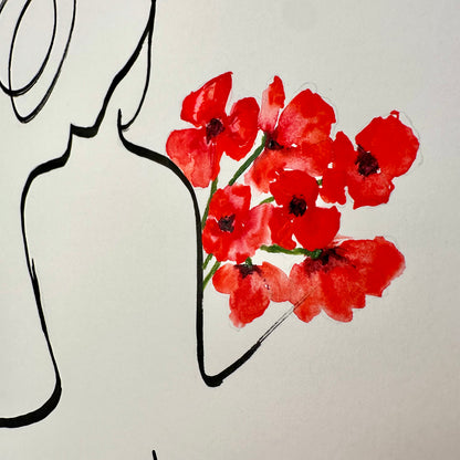 Frauen in der Blüte Nr. 5 - handgezeichnet