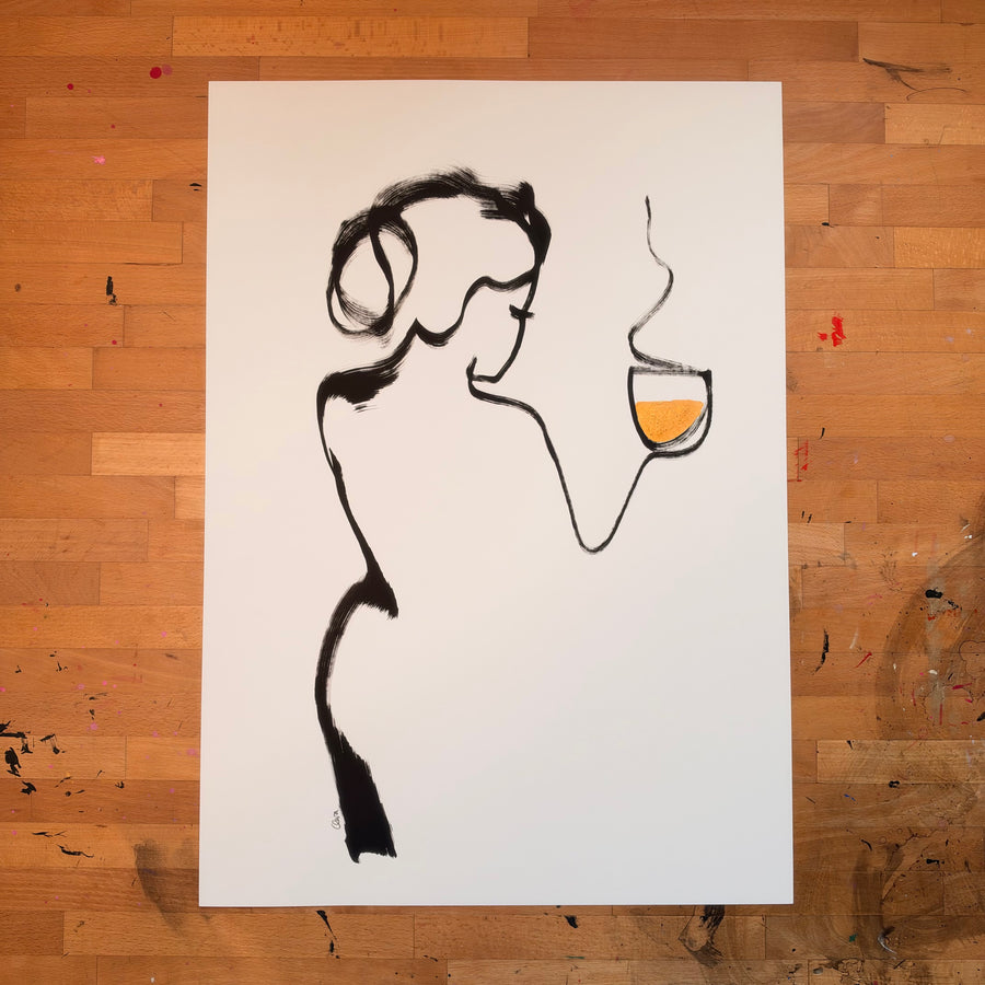 Kaffeepause (handgezeichnet)