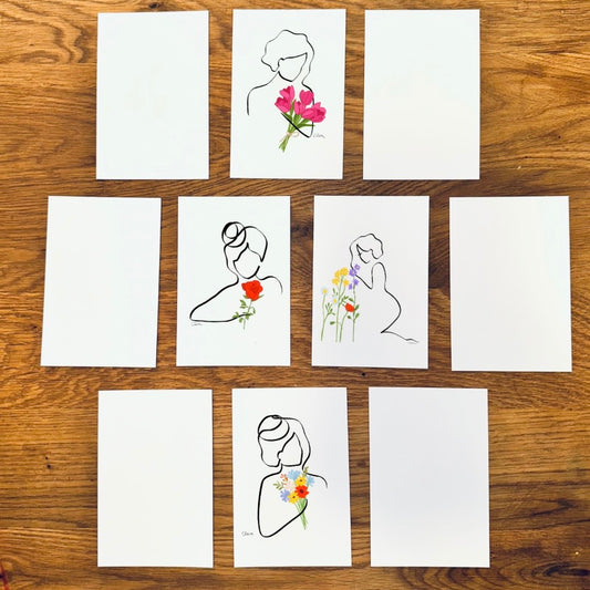 PreOrder- Kunstkarten 10er Set Frauen in der Blüte