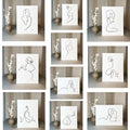 Frauen am Weinen 10er Set Gold-Set-JUDITH CLARA-30x40 cm Papier 300g (zartweiß)-one-line-art