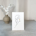 Frauen am Weinen Nr. 10-Kunst-JUDITH CLARA-10x15 cm (zartweiß) Papier 300g-one-line-art