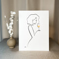 Frauen am Weinen 10er Set Gold-Set-JUDITH CLARA-10x15 cm Papier 300g (zartweiß)-one-line-art