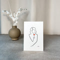 Frauen am Weinen Nr. 1-Kunst-JUDITH CLARA-10x15 cm (zartweiß) Papier 300g-one-line-art