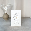 Frauen am Weinen Nr. 1-Kunst-JUDITH CLARA-10x15 cm (zartweiß) Papier 300g-one-line-art