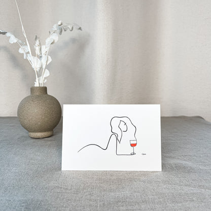 Frauen am Weinen 10er Set Rot-Set-JUDITH CLARA-10x15 cm Papier 300g (zartweiß)-one-line-art