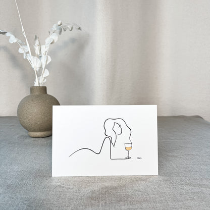 Frauen am Weinen 10er Set Gold-Set-JUDITH CLARA-10x15 cm Papier 300g (zartweiß)-one-line-art
