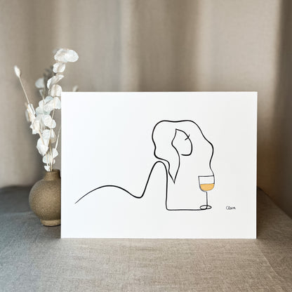 Frauen am Weinen 10er Set Gold-Set-JUDITH CLARA-10x15 cm Papier 300g (zartweiß)-one-line-art