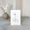Frauen am Weinen Nr. 3-Kunst-JUDITH CLARA-10x15 cm (zartweiß) Papier 300g-one-line-art