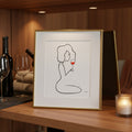 Frauen am Weinen Nr. 4-Kunst-JUDITH CLARA-30x40 cm (zartweiß) Papier 300g-one-line-art