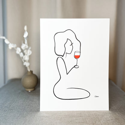 Frauen am Weinen 10er Set Rot-Set-JUDITH CLARA-10x15 cm Papier 300g (zartweiß)-one-line-art