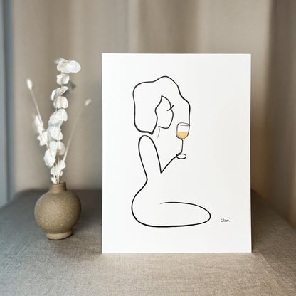 Frauen am Weinen 10er Set Gold-Set-JUDITH CLARA-10x15 cm Papier 300g (zartweiß)-one-line-art