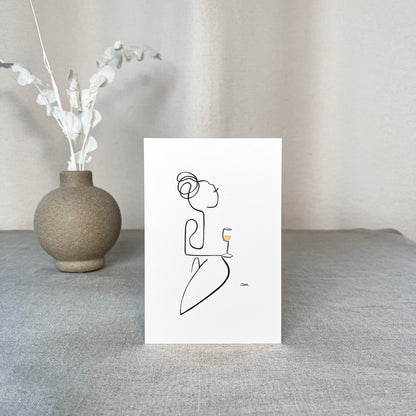 Frauen am Weinen 10er Set Gold-Set-JUDITH CLARA-10x15 cm Papier 300g (zartweiß)-one-line-art