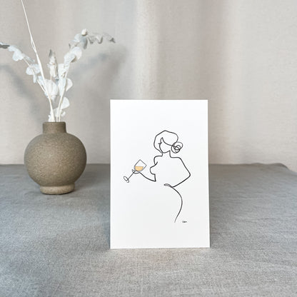 Frauen am Weinen 10er Set Rot und Gold-Set-JUDITH CLARA-10x15 cm Papier 300g (zartweiß)-one-line-art