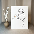 Frauen am Weinen 10er Set Gold-Set-JUDITH CLARA-10x15 cm Papier 300g (zartweiß)-one-line-art