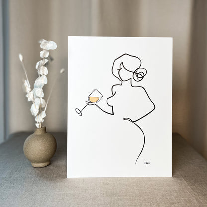 Frauen am Weinen 10er Set Gold-Set-JUDITH CLARA-10x15 cm Papier 300g (zartweiß)-one-line-art