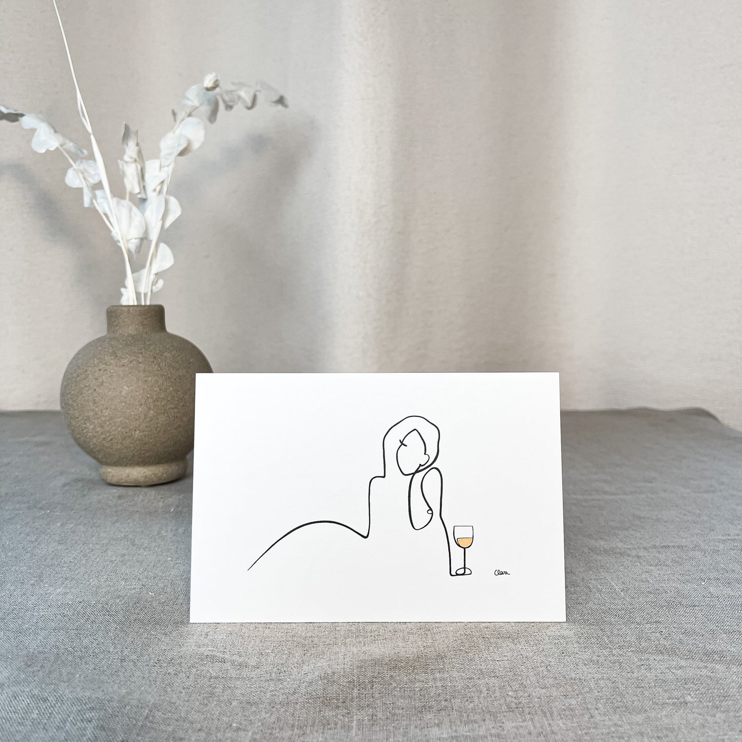 Frauen am Weinen 10er Set Gold-Set-JUDITH CLARA-10x15 cm Papier 300g (zartweiß)-one-line-art