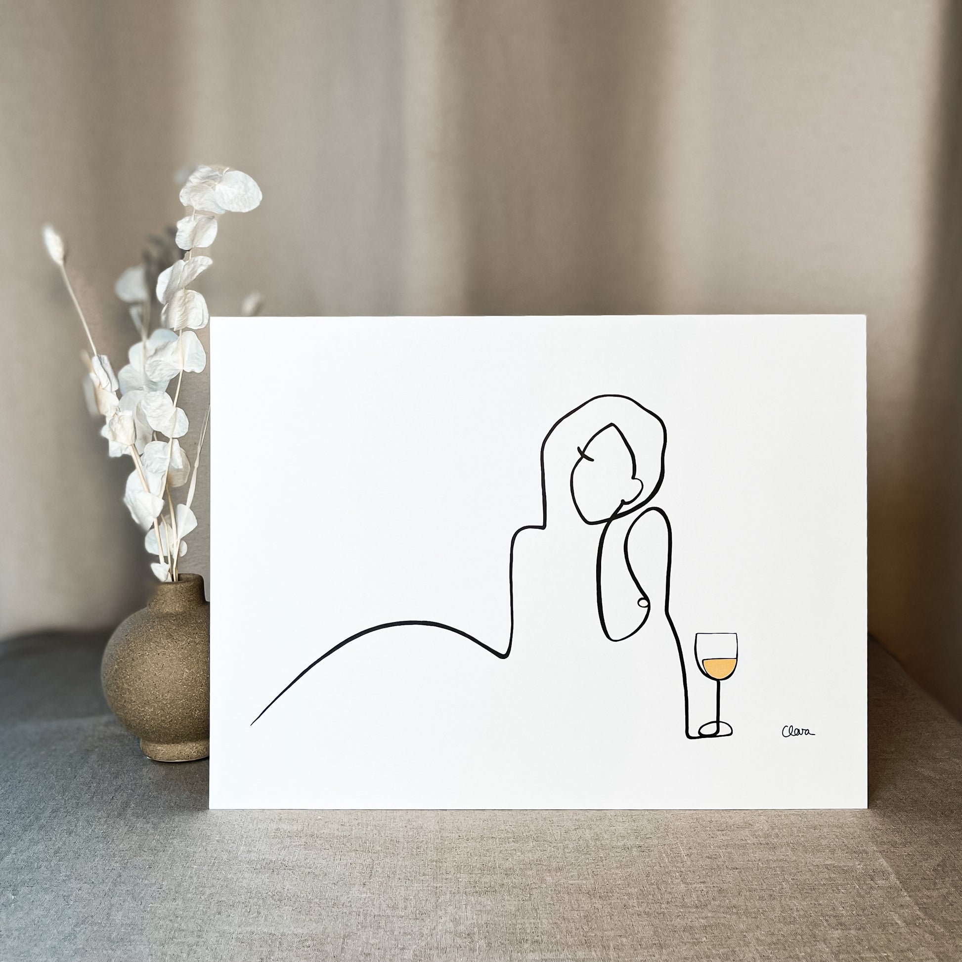 Frauen am Weinen 10er Set Gold-Set-JUDITH CLARA-10x15 cm Papier 300g (zartweiß)-one-line-art