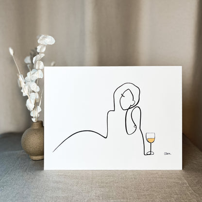 Frauen am Weinen 10er Set Gold-Set-JUDITH CLARA-10x15 cm Papier 300g (zartweiß)-one-line-art