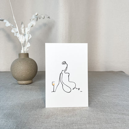 Frauen am Weinen 10er Set Gold-Set-JUDITH CLARA-10x15 cm Papier 300g (zartweiß)-one-line-art