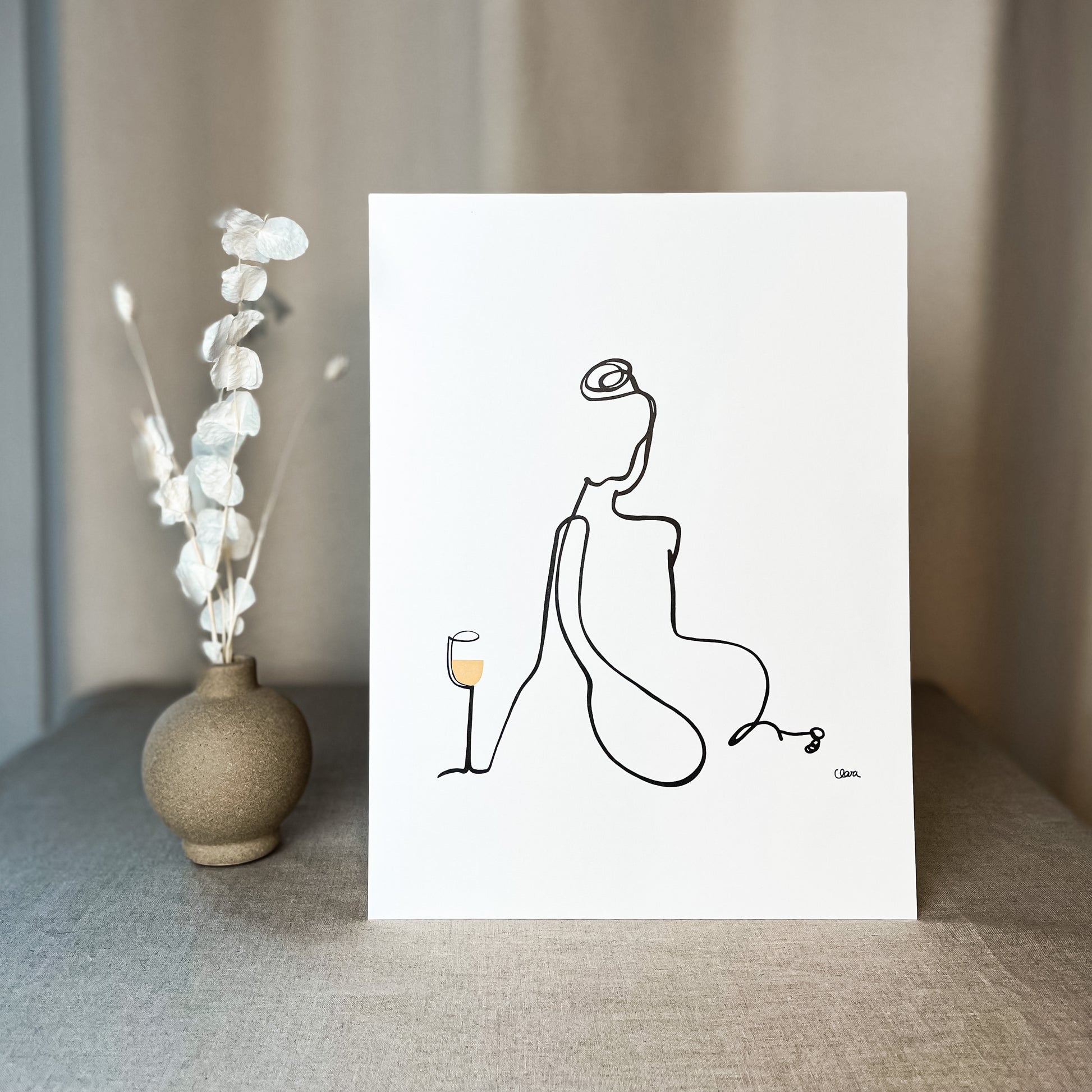 Frauen am Weinen 10er Set Gold-Set-JUDITH CLARA-10x15 cm Papier 300g (zartweiß)-one-line-art